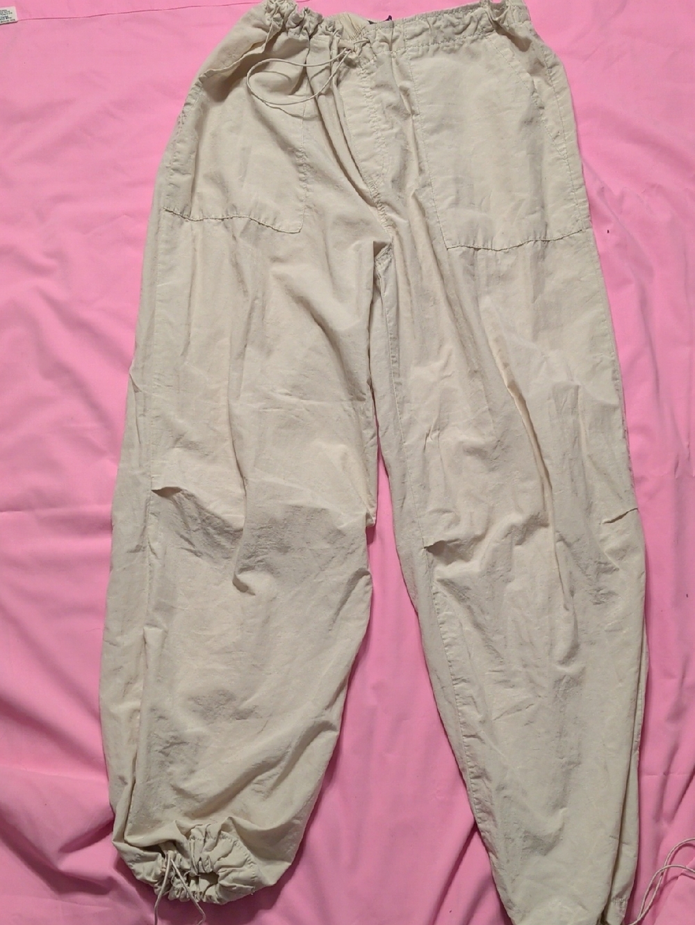 Aeropostale Parachute Casual Drawstring Jogger Pants - Cream